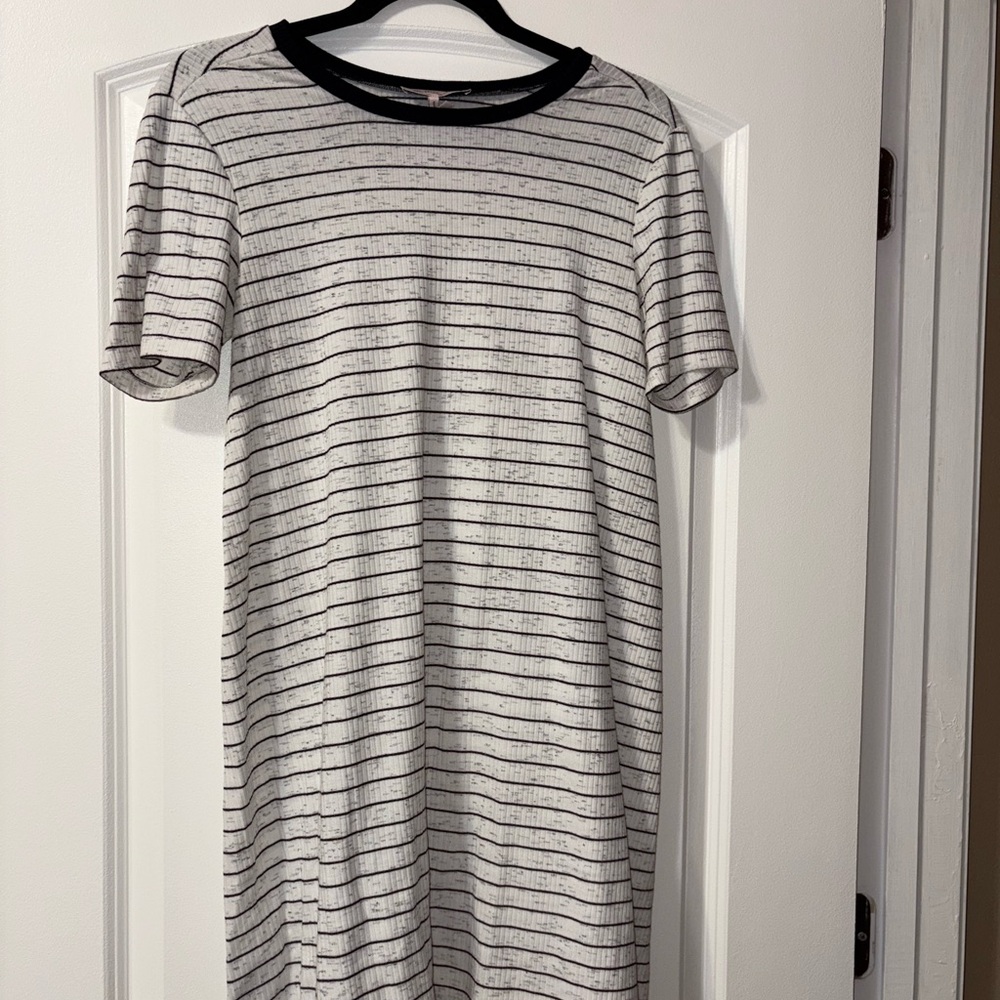 Striped Black and White T-Shirt Dress